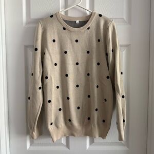 Women’s Beige Polka Dot Sweater